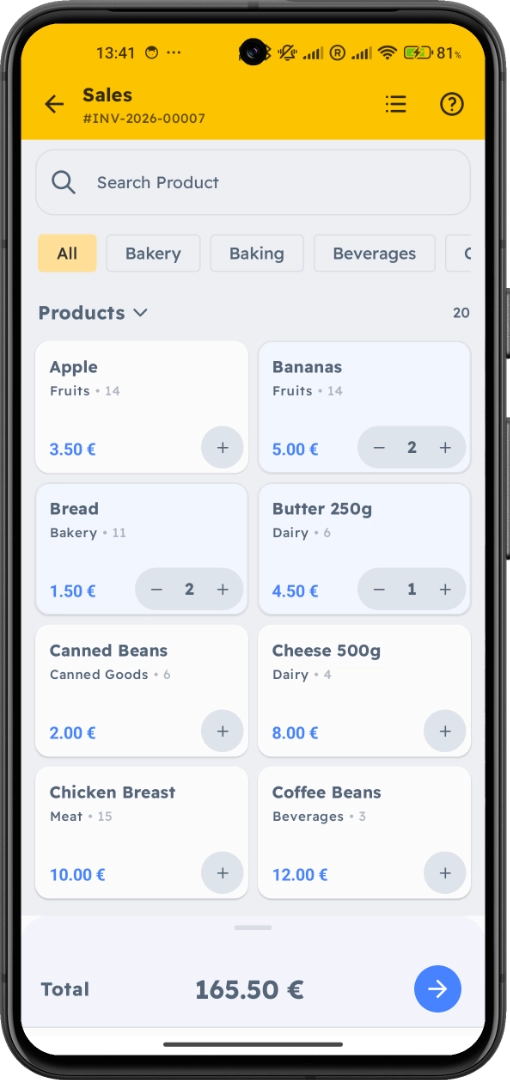 Rotonda POS payment screen